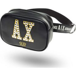 NERKA Armani Exchange. Czarne nerki damskie Armani Exchange, w paski, ze skóry ekologicznej. Za 409,00 zł.