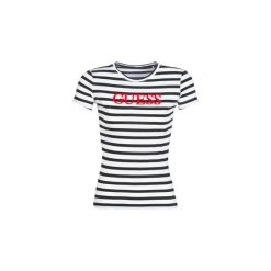 T-shirty z krótkim rękawem Guess LAQUARED. Czarne t-shirty damskie Guess, s, bez wzorów, bez kołnierzyka. Za 159,00 zł.