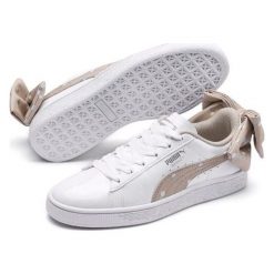Puma tenisówki dziewczęce Basket Bow Dots Jr Puma White-Silver Gray 37. Szare trampki dziewczęce Puma, bez wzorów, z satyny, bez zapięcia. Za 300,00 zł.