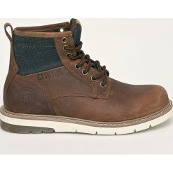 Big Star - Workery skórzane. Pomarańczowe workery damskie BIG STAR, ze skóry, retro, bez obcasa, na obcasie, na sznurówki. W wyprzedaży za 219,90 zł.