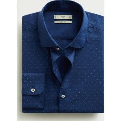 Mango Man - Koszula Dotty. Niebieskie koszule męskie Mango Man, s, bez wzorów, z bawełny, casualowe, z włoskim kołnierzykiem, z długim rękawem. Za 139,90 zł.