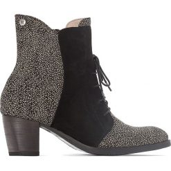 Botki damskie: Botki ze skóry kitten heel