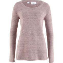 Sweter z długim rękawem bonprix matowy jasnoróżowy melanż. Różowe swetry klasyczne damskie marki bonprix, melanż. Za 37,99 zł.