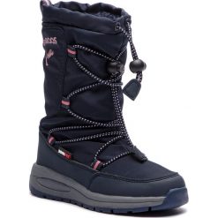 Śniegowce KANGAROOS - K-Flake Rtx 18285 000 4058 M Dk Navy/Dusty Rose. Niebieskie śniegowce dziewczęce KangaROOS, bez zapięcia. W wyprzedaży za 179,00 zł.