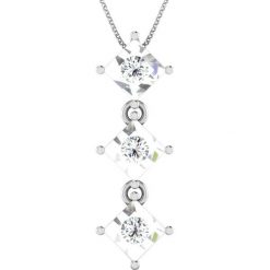Naszyjniki damskie: Srebrny naszyjnik z diamentami – dł. 40 cm