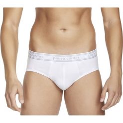 Slipy w kolorze białym. Białe slipy męskie Pierre Cardin, s, z nadrukiem, z bawełny. W wyprzedaży za 37,95 zł.