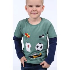 Bluzka chłopięca motyw piłkarski zielona NDZ9092. Zielone t-shirty chłopięce Fasardi, bez wzorów, bez rękawów. Za 49,00 zł.