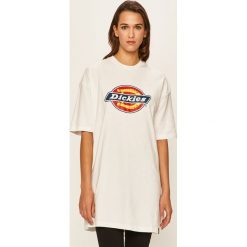 Dickies - Sukienka. Białe bluzki damskie Dickies, s, z nadrukiem, z bawełny, casualowe, z okrągłym kołnierzem. Za 149,90 zł.