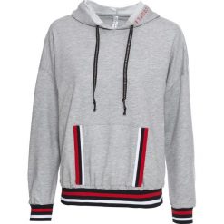 Bluza dresowa bonprix szary. Szare bluzy damskie bonprix, z dresówki, z kapturem. Za 44,99 zł.