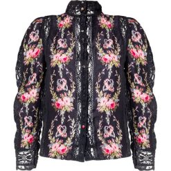 Top LOVESHACKFANCY JACQUE. Czarne bluzki damskie LoveShackFancy, z haftami, z jeansu, ze stójką, bez rękawów. W wyprzedaży za 1752,00 zł.