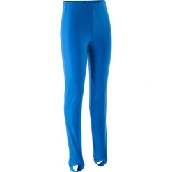 Spodnie z zapiętkami do gimnastyki. Niebieskie spodnie męskie DOMYOS, s, bez wzorów, z elastanu. Za 49,99 zł.
