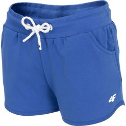 Spodenki damskie dresowe SKDD300 - kobalt. Niebieskie szorty damskie 4f, bez wzorów, z dzianiny. Za 49,99 zł.