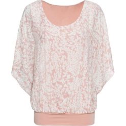 Shirt bonprix stary jasnoróżowy z nadrukiem. Różowe koszulki damskie bonprix, z nadrukiem, retro, z okrągłym kołnierzem, z krótkim rękawem. Za 99,99 zł.