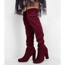 Kozaki damskie Laura Mode Y-018 Bordowe. Czerwone kozaki damskie z materiału, eleganckie. Za 159,00 zł.