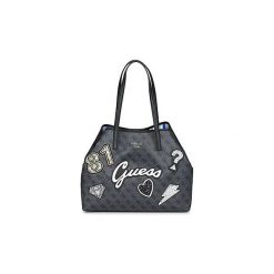 Torby shopper Guess VIKKY LARGE TOTE. Czarne shopper bag damskie Guess, z aplikacjami. Za 639,00 zł.