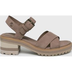 Timberland - Sandały. Brązowe sandały damskie Timberland, bez wzorów, ze skóry, bez obcasa, na obcasie, na klamry. Za 449,90 zł.