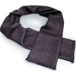 Granatowy dwustronny szal w paisley Jedwab/bawełna J28. Niebieskie szaliki męskie paisley, z jedwabiu. Za 134,10 zł.