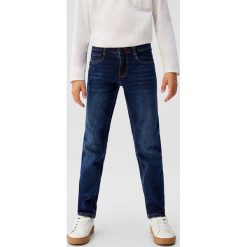 Mango Kids - Jeansy dziecięce Jacob 110-164 cm. Niebieskie spodnie chłopięce Mango Kids, bez wzorów, z elastanu. Za 79,90 zł.