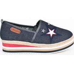Wrangler - Espadryle Patch Coco. Niebieskie espadryle damskie marki Wrangler, bez wzorów, z gumy, bez obcasa, na platformie. W wyprzedaży za 219,90 zł.