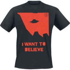 Archiwum X I Want To Believe T-Shirt czarny. Czarne t-shirty męskie z nadrukiem Archiwum X, m, z okrągłym kołnierzem. Za 54,90 zł.