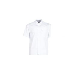 Koszule z krótkim rękawem Tommy Hilfiger STRETCH POPLIN SHIRT S/S. Białe koszule męskie TOMMY HILFIGER, s, bez wzorów, bez kołnierzyka, z krótkim rękawem. Za 349,00 zł.