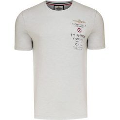 T-shirt AERONAUTICA MILITARE. Białe t-shirty męskie Aeronautica Militare, z nadrukiem, z bawełny, militarne, z okrągłym kołnierzem. W wyprzedaży za 210,00 zł.