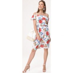 Biała Sukienka Very Roomy. Białe sukienki damskie Born2be, na co dzień, xl, bez wzorów, eleganckie, z falbankami, bez rękawów, midi, proste. Za 69,99 zł.
