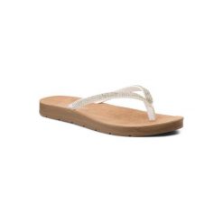 BASSANO WSL996-4 Biały. Białe klapki damskie Bassano, bez wzorów, ze skóry ekologicznej, bez obcasa. Za 39,99 zł.