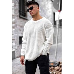 Sweter męski ERNESTO ECRU. Swetry męskie IVET, m, bez wzorów, z materiału, klasyczne, z klasycznym kołnierzykiem, bez kaptura. W wyprzedaży za 79,00 zł.