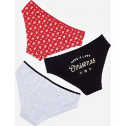 Bawełniane majtki ze świątecznym motywem 3 pack - Wielobarwny. Majtki damskie House, s, z bawełny. W wyprzedaży za 19,99 zł.