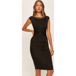 Marciano Guess - Sukienka. Czarne sukienki damskie MARCIANO GUESS, na co dzień, z aplikacjami, z elastanu, casualowe, z okrągłym kołnierzem, bez rękawów, mini, proste. Za 619,90 zł.