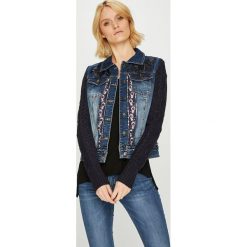Desigual - Kurtka. Niebieskie kurtki damskie marki Desigual, z haftami, z elastanu. W wyprzedaży za 269,90 zł.