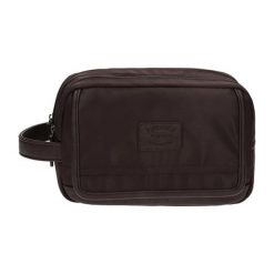 Kosmetyczki męskie: Kosmetyczka w kolorze brązowym – (S)26 x (W)16 x (G)12 cm
