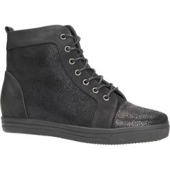Czarne trzewiki sneakersy sznurowane sergio leone 33192. Czarne sneakersy damskie Sergio Leone, ze skóry ekologicznej. Za 149,99 zł.