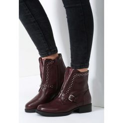 Buty zimowe damskie: Bordowe Botki Roll and Rock