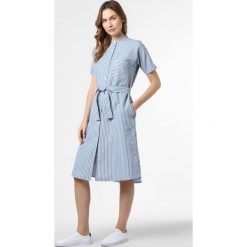 BOSS Casual - Sukienka damska z domieszką lnu – Ekimono, niebieski. Niebieskie sukienki damskie BOSS Casual, na co dzień, bez wzorów, z bawełny, eleganckie, z koszulowym kołnierzykiem, bez rękawów, proste. Za 799,95 zł.