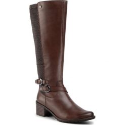 Kozaki CAPRICE - 9-25545-23 Dk Brown Nappa 337. Pomarańczowe kozaki damskie Caprice, ze skóry ekologicznej, bez obcasa, bez zapięcia. W wyprzedaży za 349,00 zł.
