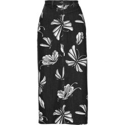 Spódnica dżinsowa z nadrukiem bonprix szary denim. Szare spódniczki damskie bonprix, z nadrukiem, z denimu, plisowane. Za 99,99 zł.