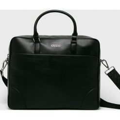 Guess Jeans - Torba. Czarne torby męskie skórzane Guess Jeans, w paski, z poliesteru, casualowe, na ramię, małe. W wyprzedaży za 499,90 zł.