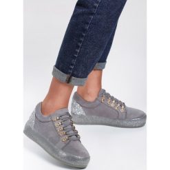 Szare Creepersy Ineffable Catkin. Szare półbuty damskie Renee, bez wzorów, bez obcasa, na sznurówki. Za 59,99 zł.