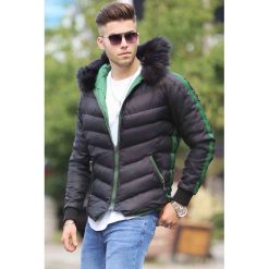 Kurtka męska GEORGE BLACK/GREEN. Czarne płaszcze męskie Kurtka męska GEORGE BLACK/GREEN, na zimę, s, bez wzorów, bez kaptura. W wyprzedaży za 199,00 zł.