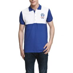 Koszulka polo w kolorze niebiesko-białym. Białe koszulki polo Camel Active, Varsity, l. W wyprzedaży za 72,95 zł.