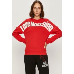 Love Moschino - Bluza. Czarne bluzy damskie Love Moschino, m, z nadrukiem, z elastanu, z długim rękawem, długie, bez kaptura. Za 829,90 zł.