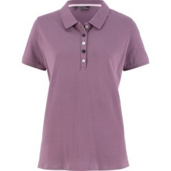 Shirt polo z bawełny pique bonprix matowy lawendowy. Fioletowe koszulki damskie bonprix, bez wzorów, z bawełny, polo, bez rękawów. Za 32,99 zł.