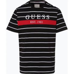 Guess Jeans - T-shirt męski, czarny. Czarne t-shirty męskie Guess Jeans, xl, w paski, z jeansu, bez kołnierzyka. Za 219,95 zł.