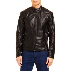 Trussardi Jeans kurtka męska 52S00414-1T002169 48 czarna. Czarne płaszcze męskie Trussardi Jeans, s, bez wzorów, z jeansu, bez kaptura. Za 869,00 zł.