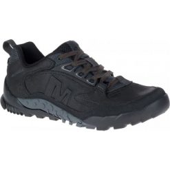 BUTY ANNEX TRAK. Czarne buty trekkingowe męskie Merrell, ze skóry, bez zapięcia, outdoorowe. W wyprzedaży za 299,99 zł.