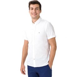 Tommy Hilfiger Poplin Koszula Biały. Białe koszule męskie TOMMY HILFIGER, s, bez wzorów, z bawełny, bez kołnierzyka, z krótkim rękawem. Za 324,95 zł.