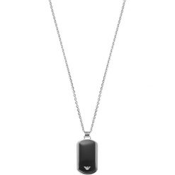 Emporio Armani - Naszyjnik. Szare naszyjniki męskie Emporio Armani, metalowe. W wyprzedaży za 379,90 zł.