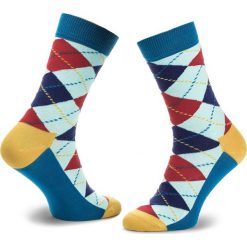Skarpety Wysokie Unisex HAPPY SOCKS - ARY01-6006 Kolorowy. Szare skarpetki damskie marki Happy Socks, bez wzorów, z elastanu. Za 34,90 zł.